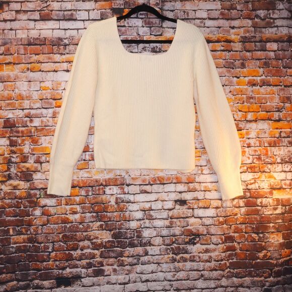 SoftWool Square-Neck Pullover Sweater Sz Large Item NT585 Heather Cloud - Picture 7 of 9